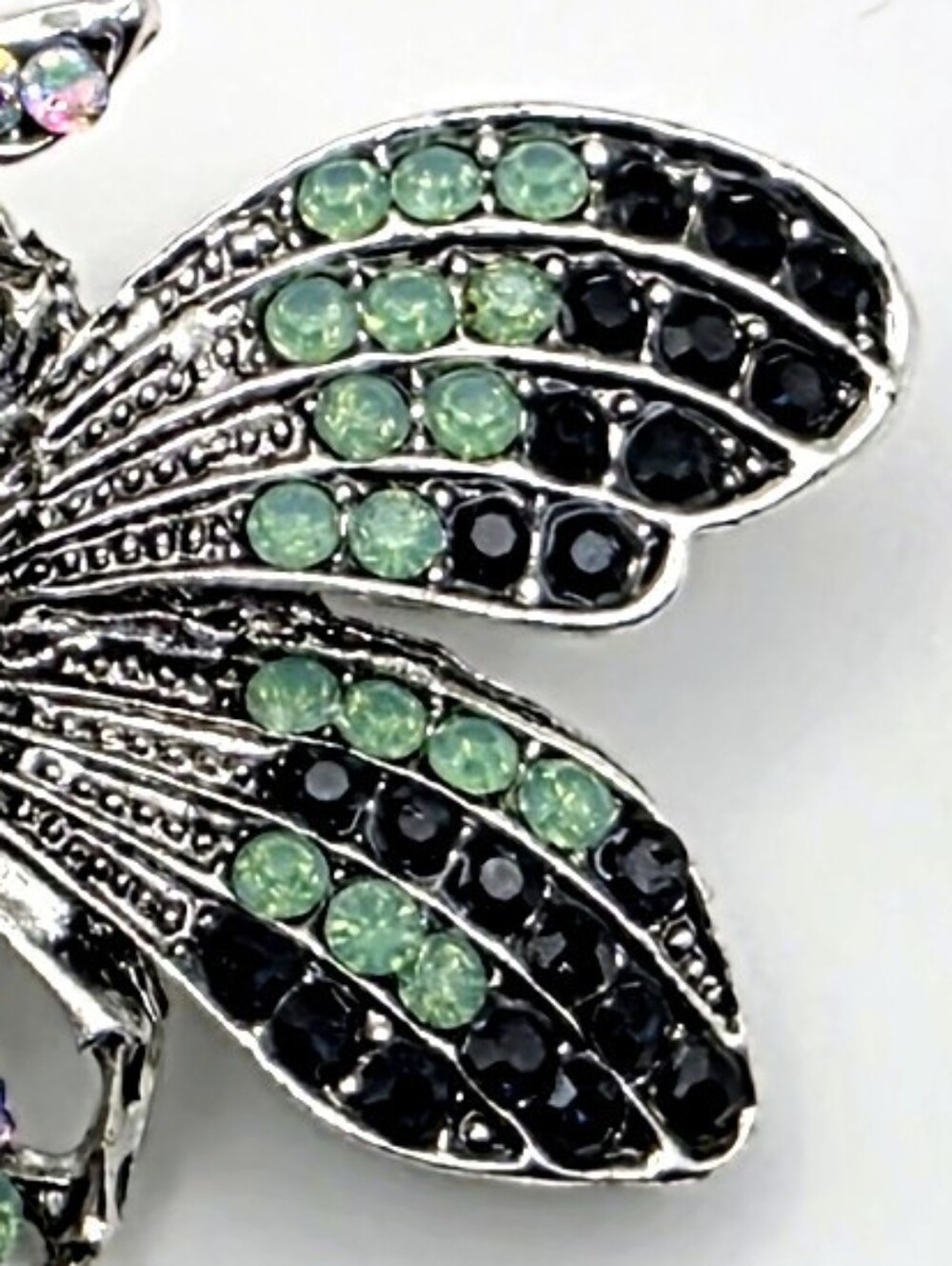 Rhinestone Bee Brooch Silver Tone Crystal Insect Pin Statement Jewelry - Picture 4 of 6